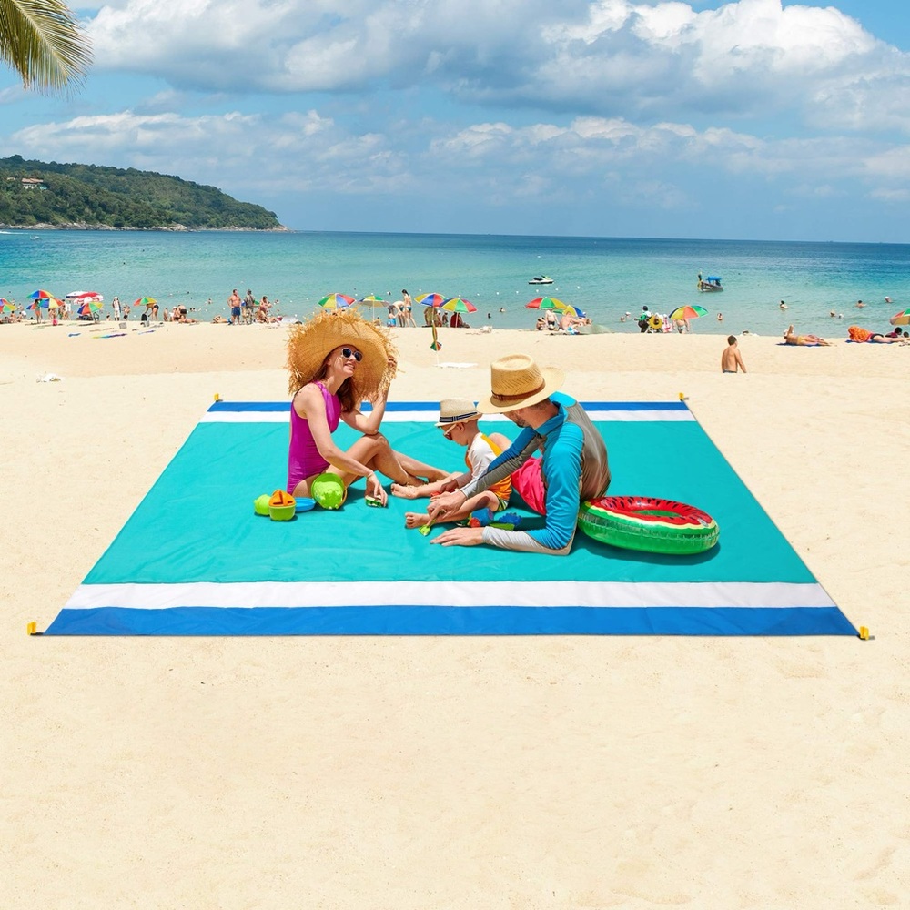 NIB - Sandproof 79” X 82” Oversized Beach Blanket in Color: Lake Blue